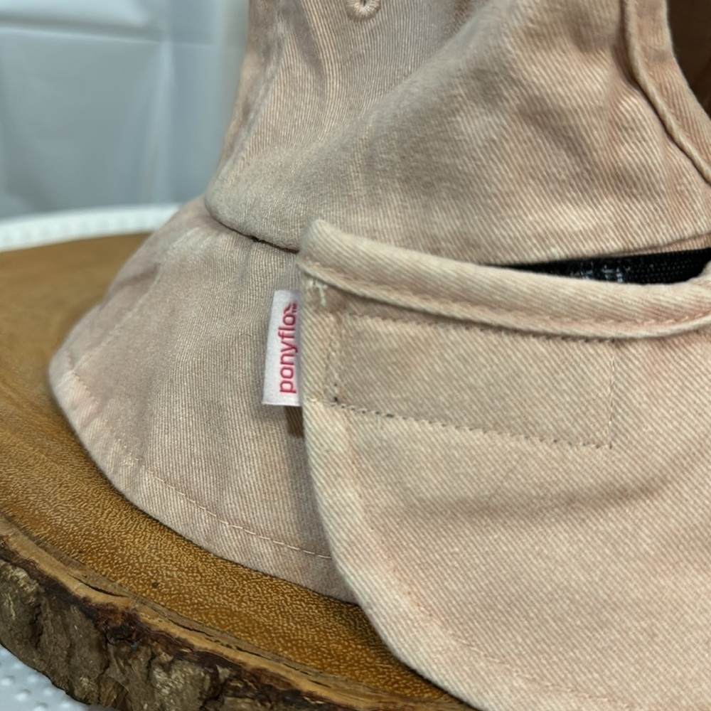 Ponyflo - Ponytail Bucket Hat - Adjustable - OS - Pink - Picture 4 of 6